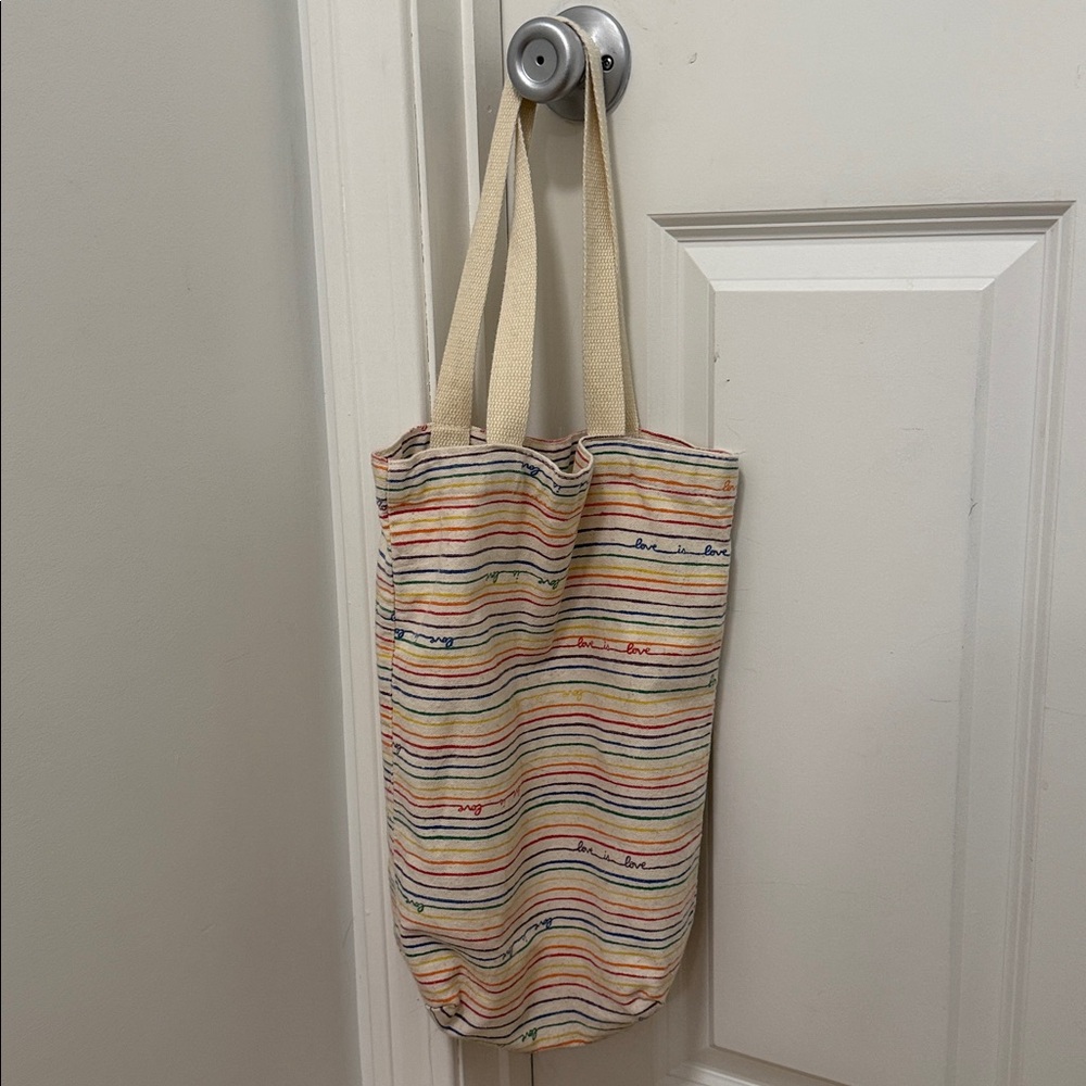 Old Navy Multicolor Striped Tote Bag- love is love
